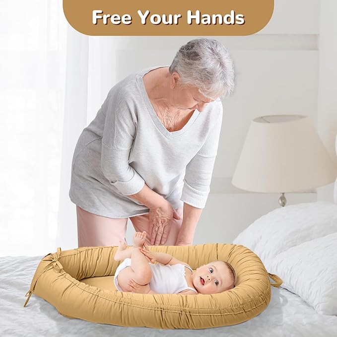 EAQ Baby Lounger, Infant Lounger for Newborn,Portable Baby Nest Cover Breathable & Soft, Newborn Essentials