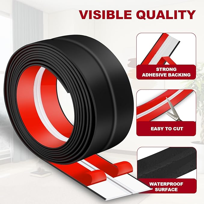 1.6 Inch x 20 Feet Wall Corner Protector Peel and Stick Corner Trim Molding Strip Self Adhesive Wall Edge Protectors Guards for Edge Ceiling, Black