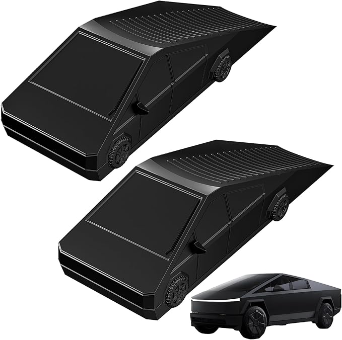 2Pc Funny Tesla Cybertruck Door Stoppers for Bottom of Door, Anti-Slip Rubber Heavy Duty Door Stop Wedge, Large Doorstop 2 inches High Gate Holder Suits Any Floor＆ As a Gifts