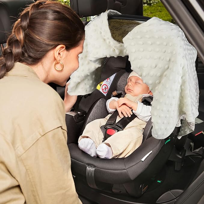 2-in-1 Baby Car Seat Cover, Baby Car Seat Canopy, Mom Nursing Cover，Easy to Install Shield，Multi-Purpose | Winter Warm & Summer Shade Use