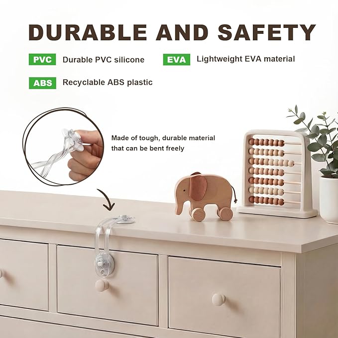 Hoxutym Baby Proofing Kit, 45 Pack Child Safety Pack – Cabinet & Drawer Locks, Corner Guards, Outlet Covers, Universal Safety Straps, Sliding Cabinet Locks, Door Stopper，Keep Your Child Safe at Home