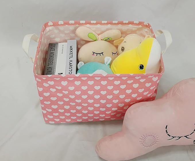 MAIZMZ Women's DayStorage Basket Pink Collapsible Girls Laundry Basket Waterproof Organizer Nursery Bin Gift Toy Box for Organizing Home/Dorm/Kitchen/Pet/Office/Closet/Shelf/Room Decor