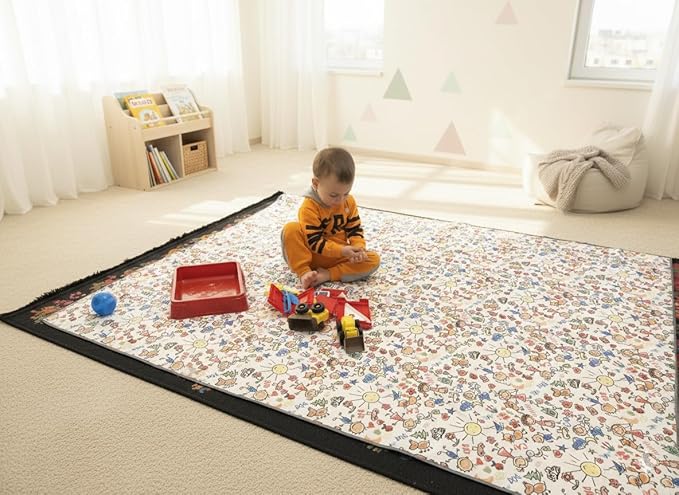 Waterproof High Chair Splat Mat – Machine Washable Floor & Table Protector for Baby Feeding, Art & Crafts, Outdoor Use (Family, 57x39 Inch)