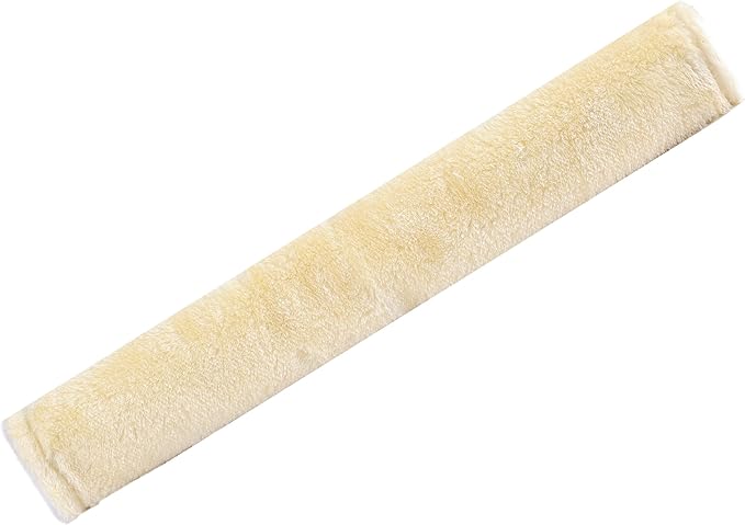 Amooca Soft Faux Fur Universal Fit Seatbelt Cover Car Truck SUV Airplane Seat Belt Shoulder Pad for Carmera Backpack Straps Neck Cushion Protector Extra Long 19.7in Beige