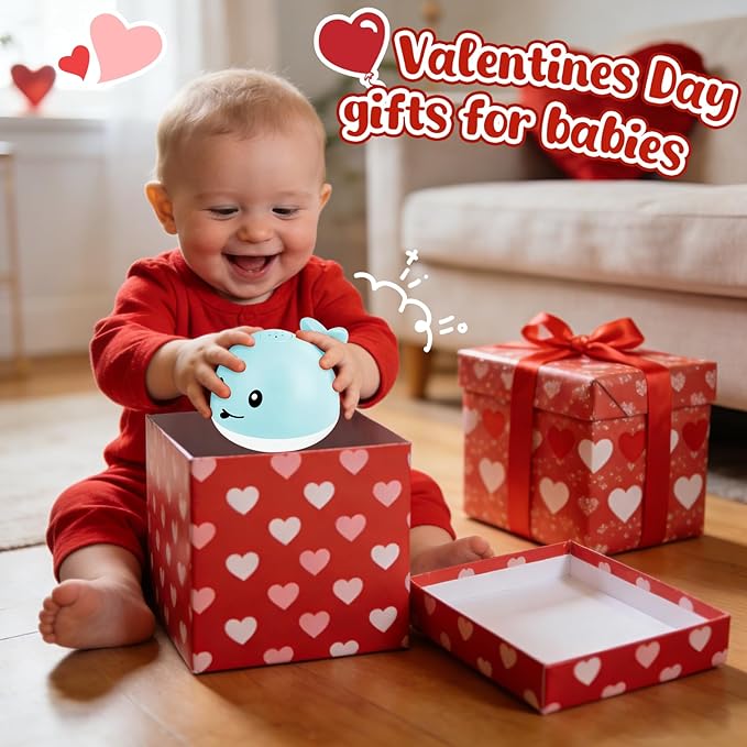 Whale Bath Toy Sprinkler, Light Up Bath Toys for Kids Ages 1-3 Babies 6-12-18 Months, 1 2 3 Year Old Boys Girls Gifts Valentines Toddler Birthday Gifts, Bathtub Fountain Pool Water Table Toys