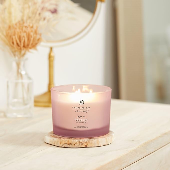 Chesapeake Bay Candle Scented Candle Joy + Laughter (Cranberry Dahlia) Coffee Table Home Décor