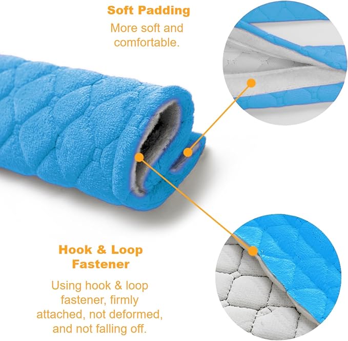 WSSROGY 5 Pack Soft Comfort Car Seatbelt Cover Protector Pads Strap for Protecting Neck and Shoulder (Blue)