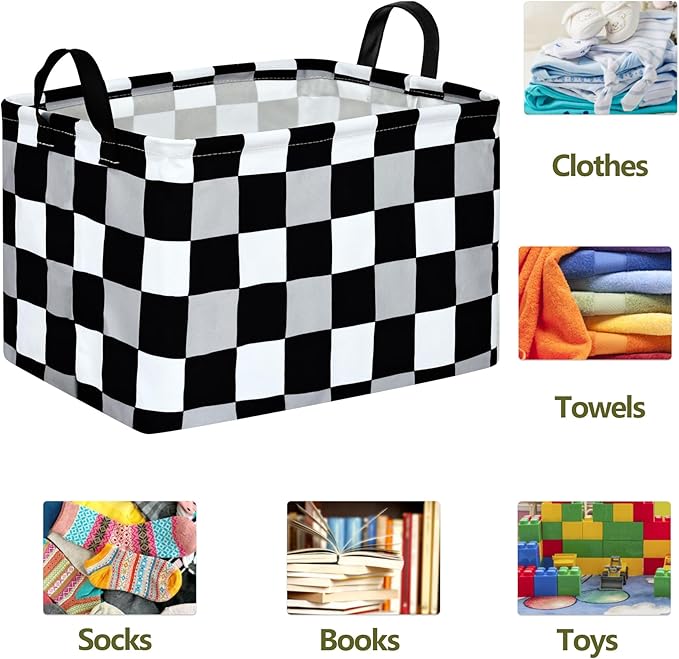 ACMUUNI Rectangle Gift Shelf Nursery Storage Basket Laundry Hamper Storage Box and Bins for Home Clothes with Handles