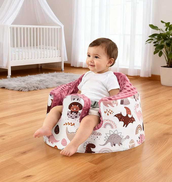 Seat Cover Compatible with Bumbo and Nuby Seat, Booster Seats Accessories, Soft Breathable Cover for Baby Girl Boy, Cover Only
