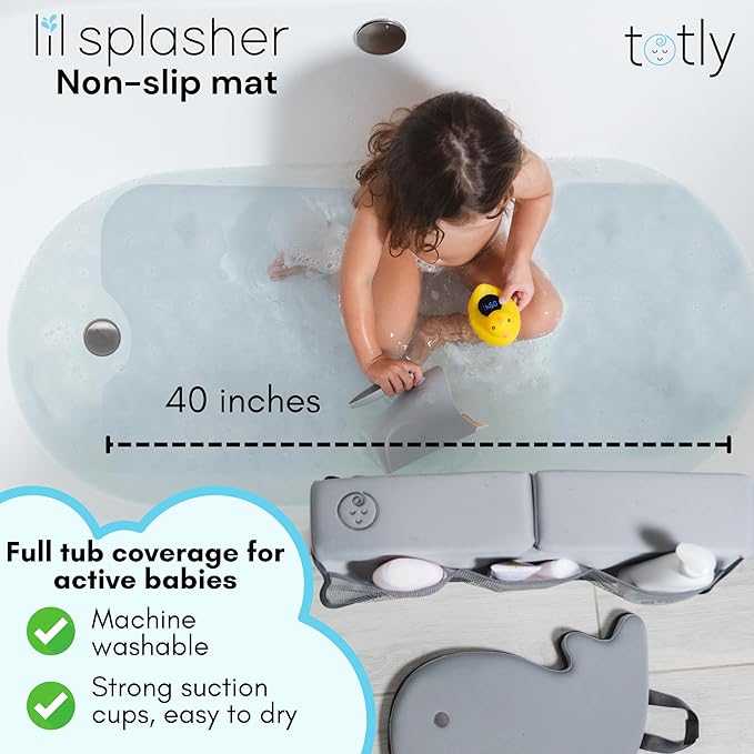6pcs Bath Kneeler and Elbow Rest pad Set - Complete Bathtime Kit with 2 Cushions, Rinse Cup, Spout Cover, Thermometer & Non-Slip Mat