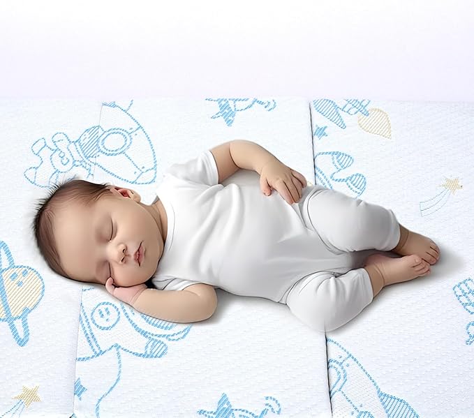 Pack and Play Mattress Pad, Trifold Portable Crib Pack N Play Mattresses, 38" x 26" x 1.5" Jacquard Playpen Mattress for Travel Soft Breathable Play Yard Mattress with Washable Cover