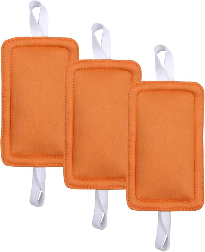 Door Silencer Jammer Closer Cushion Latch Cover 3 Pack for Noise Reducing Quiet Doors Baby Toddler Safety 3.25 x 5.5 Inch (New Orange)