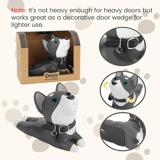 DomeStar Cute Dog Door Stopper, Shiba Inu Door Stop Decorative Animal Doorstop Wedge for Home and Office, Brown