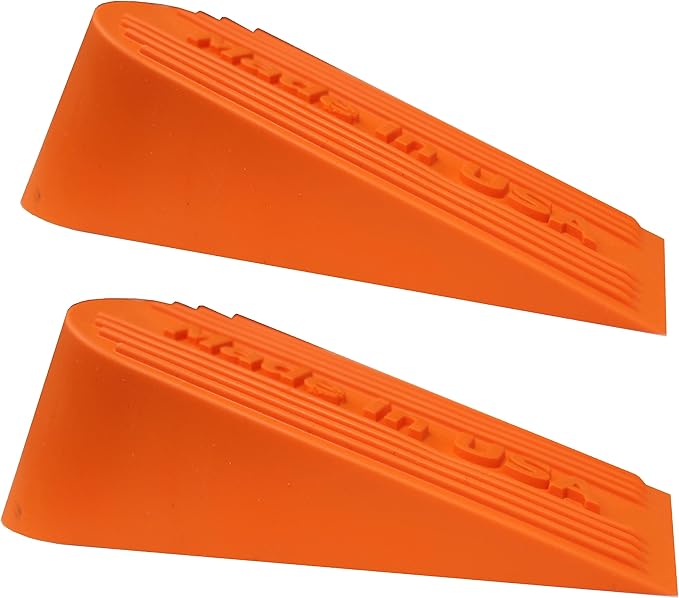 Halloween Orange Large Rubber Door Stopper Made in USA - Door Stop Wedge for Carpet, Tile, or Concrete - Door stoppers for Bottom of Door -Heavy Duty for Commercial & Home Use 6.5 x 2.75 x 1.9 in 2PK