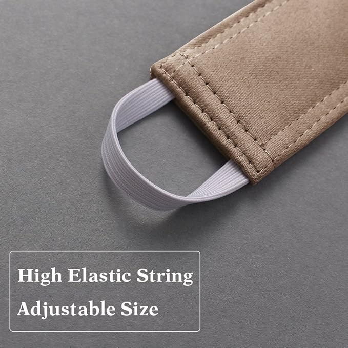 PONY DANCE Baby Door Latch Cover Closer - Nursery Door Silencer with Strong Elastic Straps, Thick Solid Cushion for Noise Reduction, Prevents Slamming, 3 Pieces, 4W x 2L Inches, Mocha