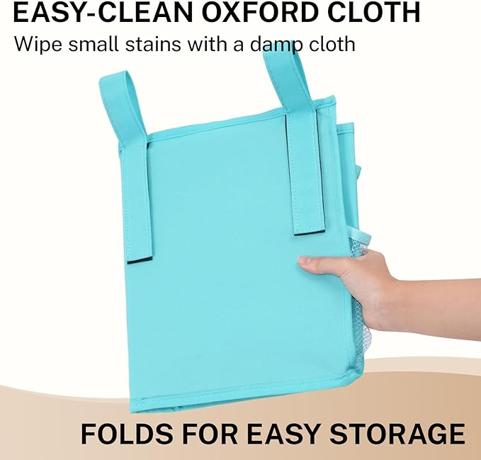 Bedside Caddy - Durable Oxford Fabric Bedside Storage and Bed Organizer，Hanging Bed Organizer for Bedroom，Bunk Bed，Dorm and Hospital(Lake Blue)
