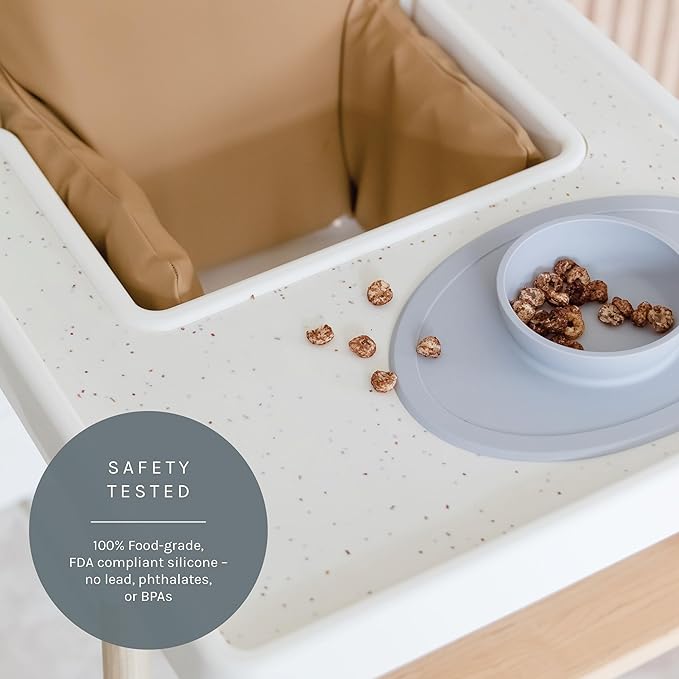 Yeah Baby Goods Placemats Compatible with The IKEA Antilop Highchair (Brown Speckle) - Food-Grade Silicone Highchair Tray Mat – Easy to Clean, High Chair Accessory