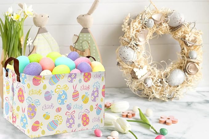 TIBAOLOVER Rectangular Kids Storage Bin Basket Organizer for Baby Room Decor & Easter Gifts