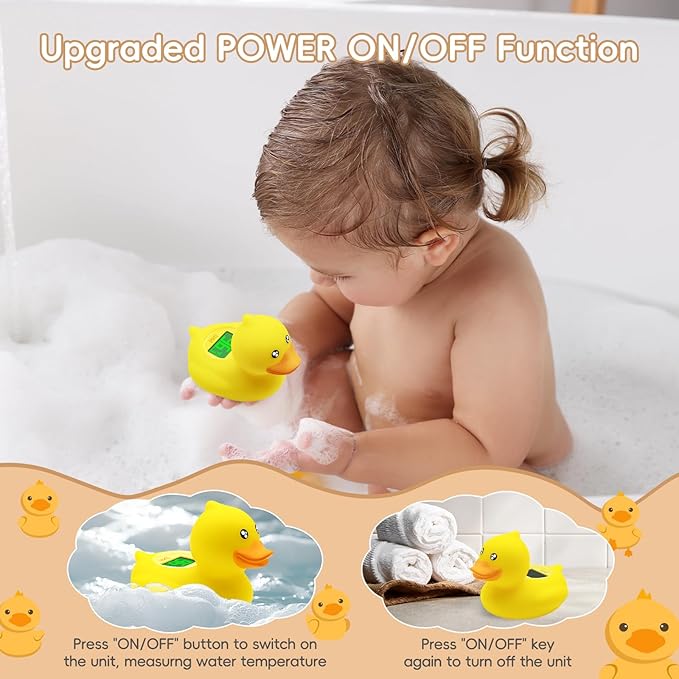 b&h Duck Rechargeable Baby Bath Thermometer - Fast Temperature Reading, Digital Water Thermometer for Bathtub and Room, Safety Infant Floating Bath Toy, Baby Bath Essentials