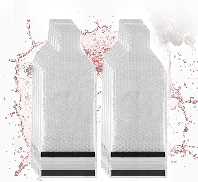alitade Reusable Wine Bag - 10Packs Wine Bottle Travel Protector for Travel Glass Bottle Bags,Double Layer Bubble Cushioning Wrap Suit for Airplane Car Cruise Protection Luggage Leak-proof