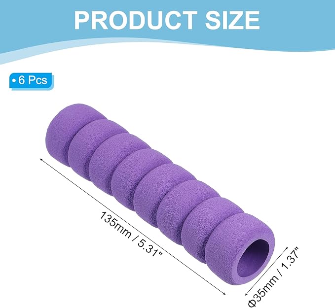 PATIKIL EVA Foam Door Handle Cover, 6 Pcs Anti-Collision Door Knob Spiral Covers Door Handles Protective Safety Cover Guard Sleeve for Bedrooms Bathrooms Offices Furniture, Purple