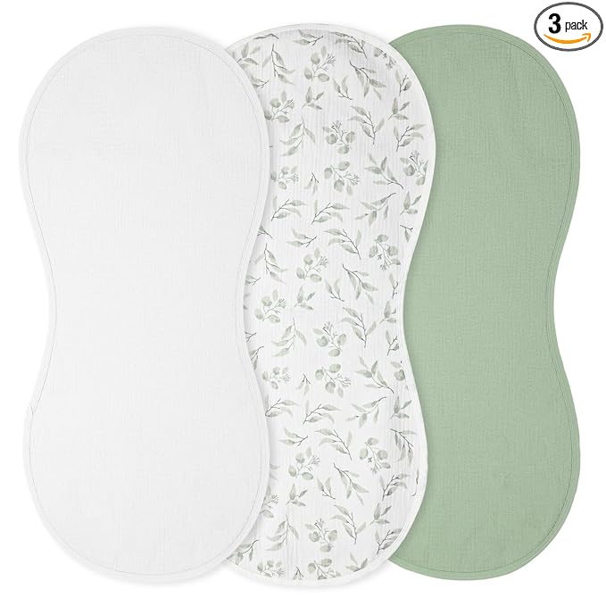 Hahafelt 3 Pcs Changing Pad Liners Fits in Peanut Shape Changing Pad Waterproof Diaper Mats Organic Cotton Peanut Mats are Warm on a Baby's Back, Washable Reusable (Print Style,White)