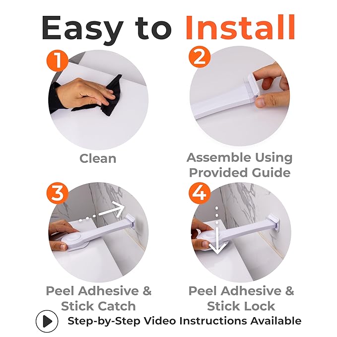 2-Pack Toilet Locks Baby Proof - Toilet Seat Locks for Toddlers with Adhesive - Toilet Latches Child Safety - No Tools Required