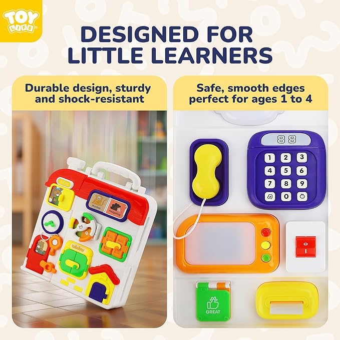 TOY Life Montessori Busy Board for 1-2 Year Old, 20‑in‑1 Baby Musical Toddler Toys, Fine‑Motor & Early Educational Baby Montessori Toys for Toddler 1‑3 Year Old Boys Girls Christmas Birthday Gift