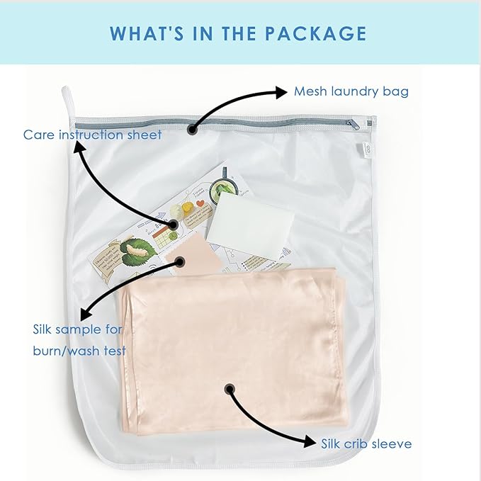 PROMEED 2 Pack 100% Mulberry Silk Crib Sleeve for Baby Hair Loss Prevention, Premium 23 Momme Natural Silk Bassinet Slip for Bassinets/Cradles/Cots/Cribs (Champagne)