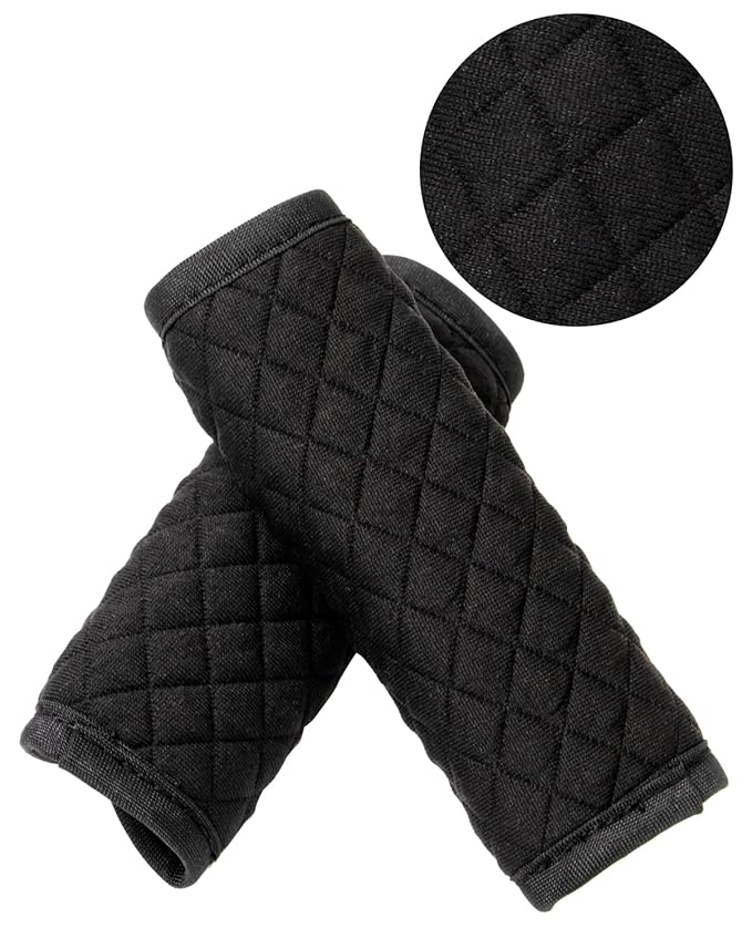 Car Seat Belt Pads 2 Pack for Baby Kids, Soft Reversible Car Seat Shoulder Strap Cover Pads, Seat Neck Strap Covers for Stroller, Carrier, Pushchair - Black