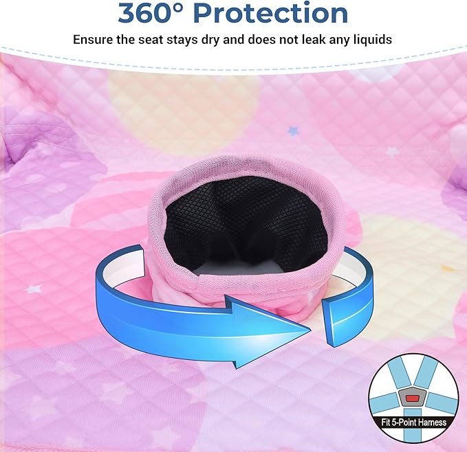 COOLBEBE Car Seat Protector for Potty Training, Dry Waterproof Car Seat Liner Toilet Training for Baby Infant Toddler, Piddle Pads Cover Car Seat Pad for Strollers & Carseat (Pink)