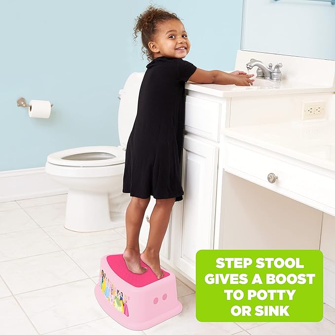 Disney Princess Loving Life Step Stool - Kids Step Stool, Potty Training, Non-Slip, Bathroom, Kitchen, Lightweight (Pack of 6)