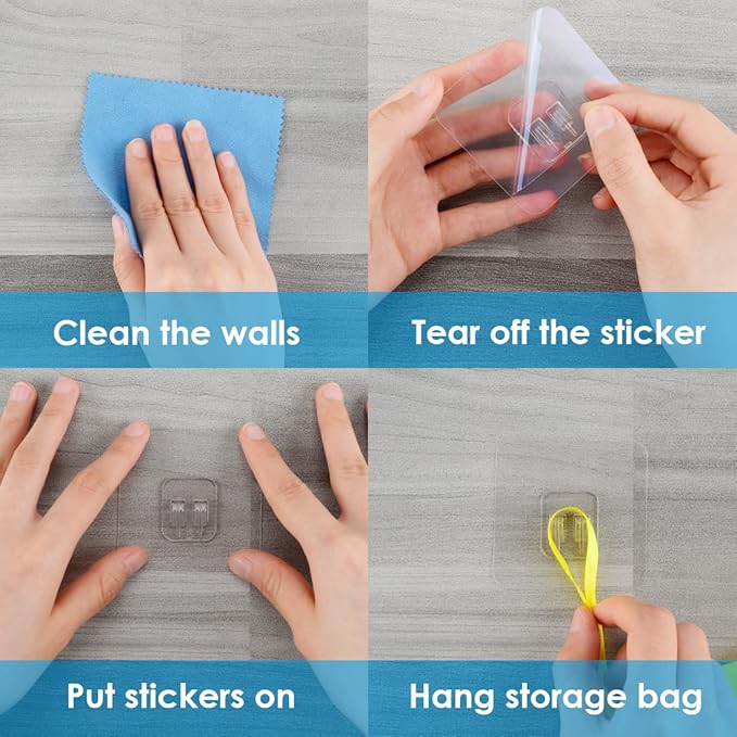Linkidea Bath Toy Organizer, Bathtub Toy Organizer Holder, Bath Toy Net Storage Holder with Adhesive Sticker Hooks (2pcs, Duck)