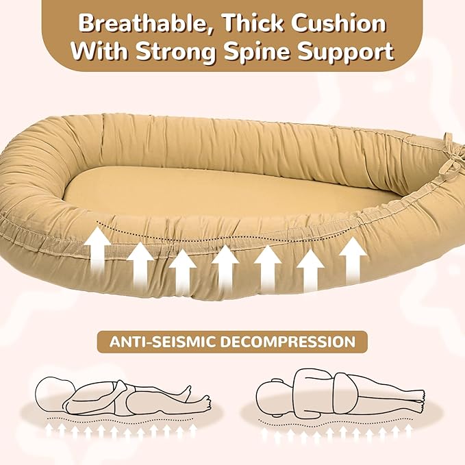 EAQ Baby Lounger, Infant Lounger for Newborn,Portable Baby Nest Cover Breathable & Soft, Newborn Essentials