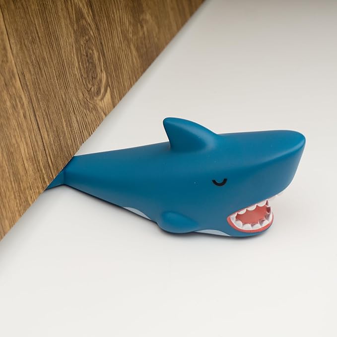 Cute Door Stopper, Cartoon Shark Animal Door Stop, 1 Pack Decorative Door Wedge for Home and Office Floor(Patented)