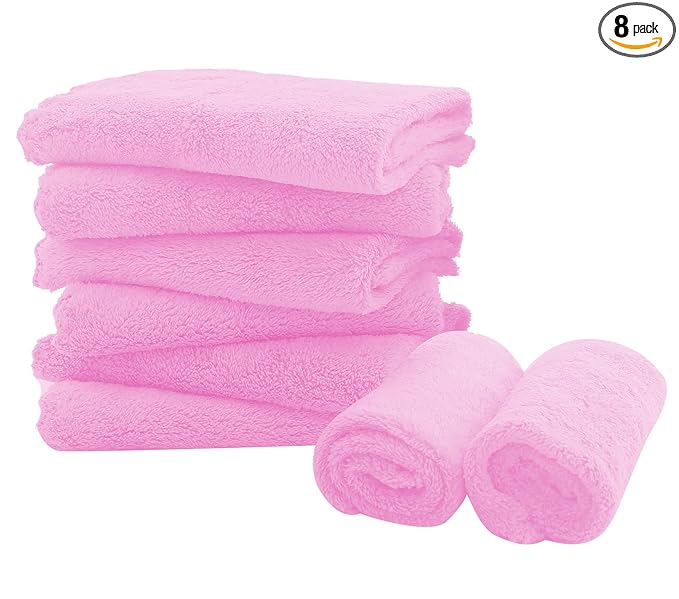 Spotted Play 8 Pack Burp Cloths for Baby - 20" by 10" Ultra Absorbent Burping Cloth, Newborn Towel - Milk Spit Up Rags - Burpy Cloths for Unisex, Boy, Girl - Burp Cloths Set (Frozen Berry)