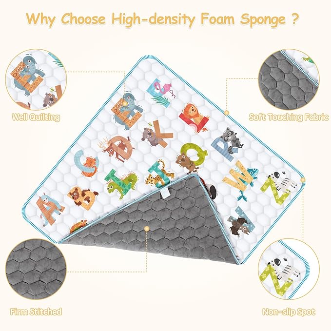 Baby Play Mat for Floor,Premium Foam Baby Play Mat 79" X 71",Thick One-Piece Crawling, Odorless Floor Mat,Non-Slip Cushioned Baby Playmat for Infants,Babies,Toddlers.Foldable and Washable Baby Plaype