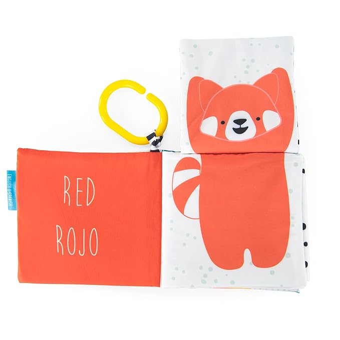 Sassy Peek-a-Boo Activity Book with Attachable Link for On-The-Go Travel,Sensory Play,Black & White,Ages 0+ Months,(Pack of 12)