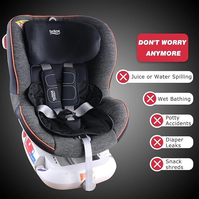 Piddle Pads, Multi-use and Leak Free Lines for Baby Stroller, High Chair & Car Seat, Waterproof Toilet Training Seat Covers for Toddles (Black (2 Pack))