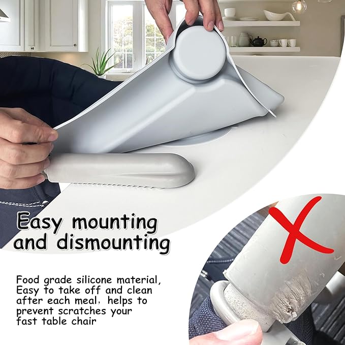 Silicone Baby Dining Tray Compatible with ingl-ES-ina Fast Table Chair for Ch-ic-co Fastlock Hook-on Chair Upgrade Suction Cup Design Fills The Gap Between The Tray and The Counter