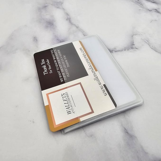 Pack of 2 Wallet Inserts Clear Plastic Vinyl Picture and Card Holder Trifold 6 Page