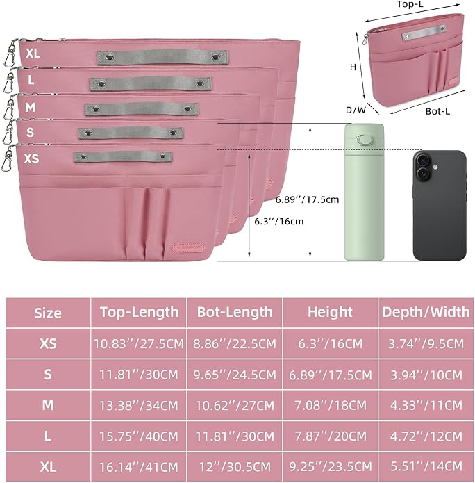 VANCORE Purse Organizer Insert for Handbags,Tote Bag Organizer Insert with Zipper Bag,Premium Handbag Organizer Inside Liner for Women