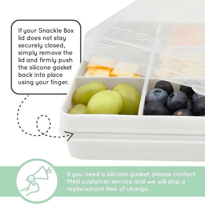melii Snackle Box | 12 Compartment Divided Snack Container, BPA-Free Food Storage, Removable Dividers, Perfect for Kids Snacks, Arts & Crafts, Beads, and Kitchen Organization (White)