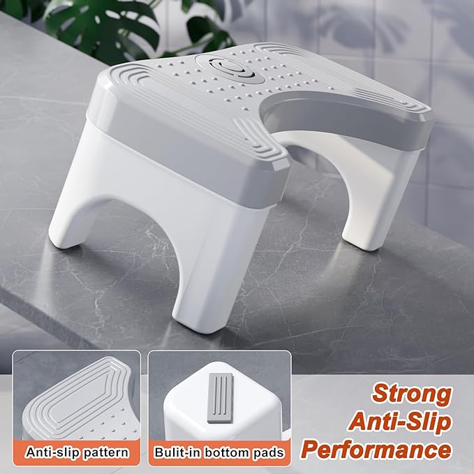Black Toilet Stool Poop Stool Squat Adult, Toilet Foot Rest Step Stool for Adults, Portable Bathroom Stool for Pooping, Portable Squatting Toilet Stand for Feet, Healthy Gifts, Black
