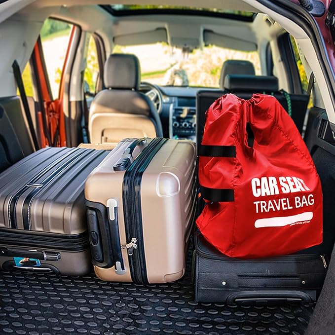 Car Seat Travel Bag for Airplane, Large Car Seat Bags for Air Travel, Gate Check Storage Bag for Car Seat Airport, Carseat Cover Travel - Baby Travel Essentials for Flying