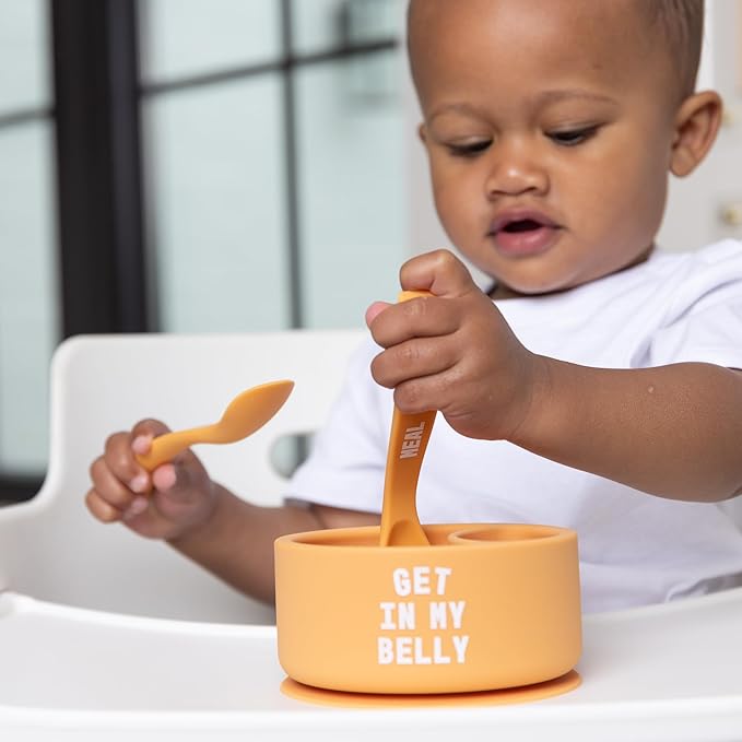 Bella Tunno Silicone Suction Bowl for Toddlers and Babies, Food Grade BPA Free Silicone, Non Slip Suction Base, Microwave & Dishwasher Safe, Ideal Baby-Led Weaning & Self Feeding Bowl, Miss Mess