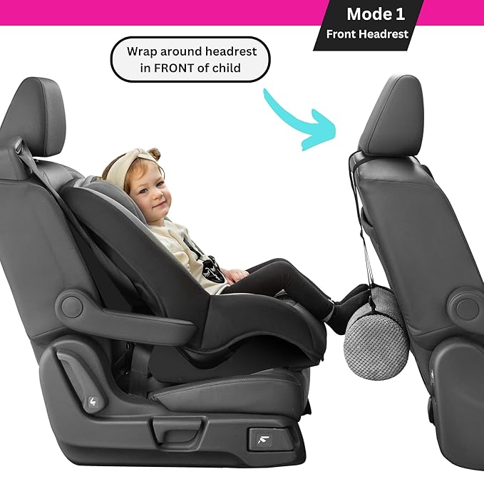 Car Seat Foot Rest for Kids | Car Seat Accessories | Leg Rest for Car Seat Kids | Car Foot Rest with Extra Long Straps Adjusts to Any Carseat Or Toodlers Booster Seat Black Leather by SWANOO