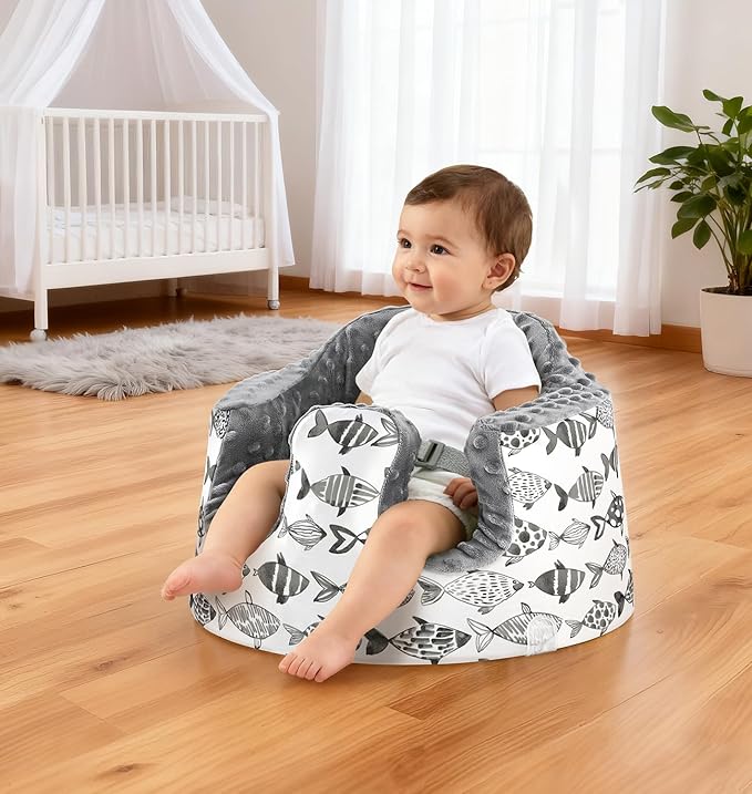 Seat Cover Compatible with Bumbo and Nuby Seat, Booster Seats Accessories, Soft Breathable Cover for Baby Girl Boy, Cover Only