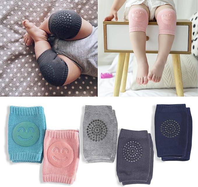TFTSR Baby Knee Pads for Crawling (5 Pairs), Walking Protector Knee Pads For babies Toddler Kids Girls Boys 1-3