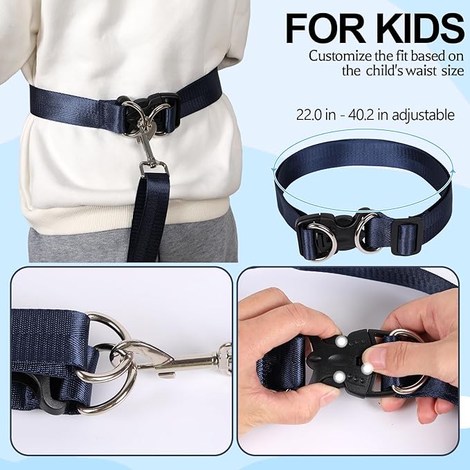 Secure Waist Leash Harness for Kids with Autism, Hands Free Walking Harness with Adjustable Tether and Handle, Keep Autistic Special Needs ADHD Children Safe and Close in Public, Child Elopement Leash
